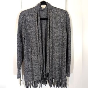 Style & Co  Fringed Open-Front Sweater Cardigan Women's Size Small Grey/Black